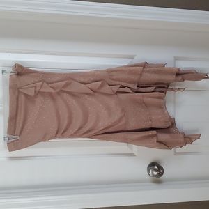 Asymmetrical Gold / Nude Bodycon dress